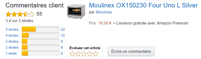 Note clients Moulinex OX150230